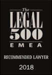 Vassardanis Legal 500 Recommended Lawyer 2018 Award